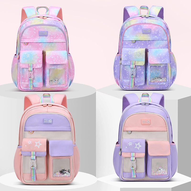 Four Colors Children Student Back to School Backpack Pencil Book Bag