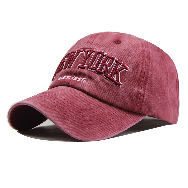 Factory Wholesale/Supplier Stock Custom Embroidery Logo Washed Cotton New York Baseball Cap