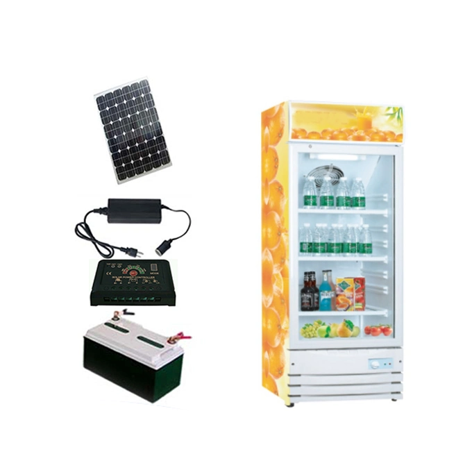 Hot Sell Double Doors Electricity Saving Solar Upright Refrigerator