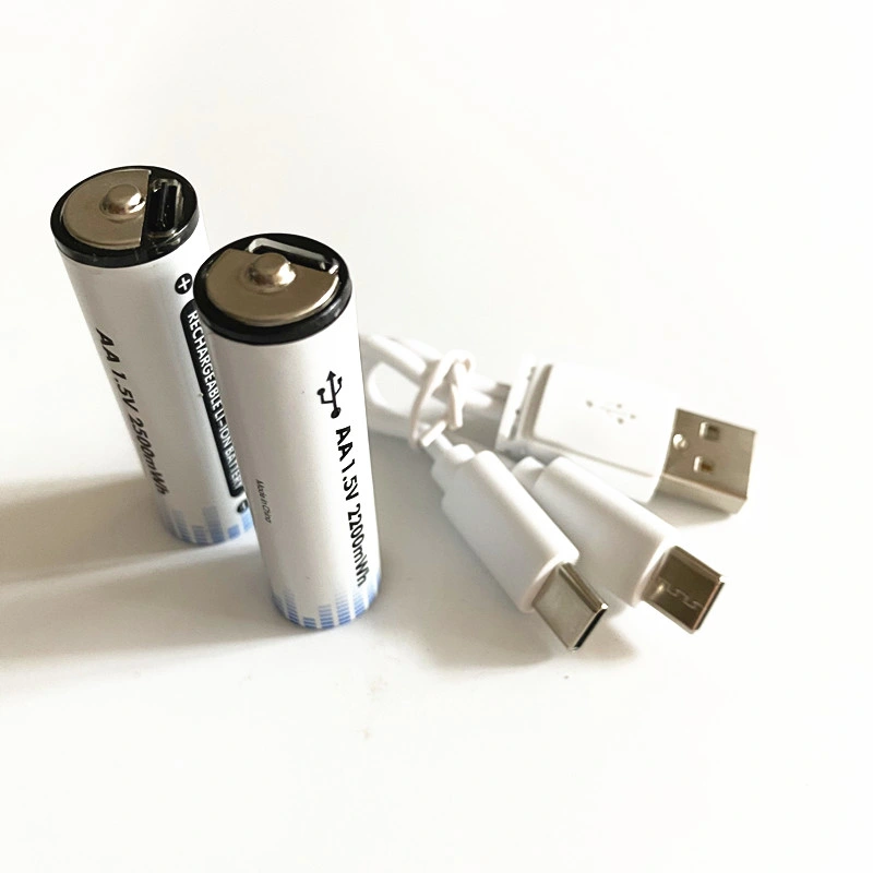 USB AA 2800mwh 1.5V Batterie Rechargeable au Lithium pour Power Banks Ordinateurs Portables