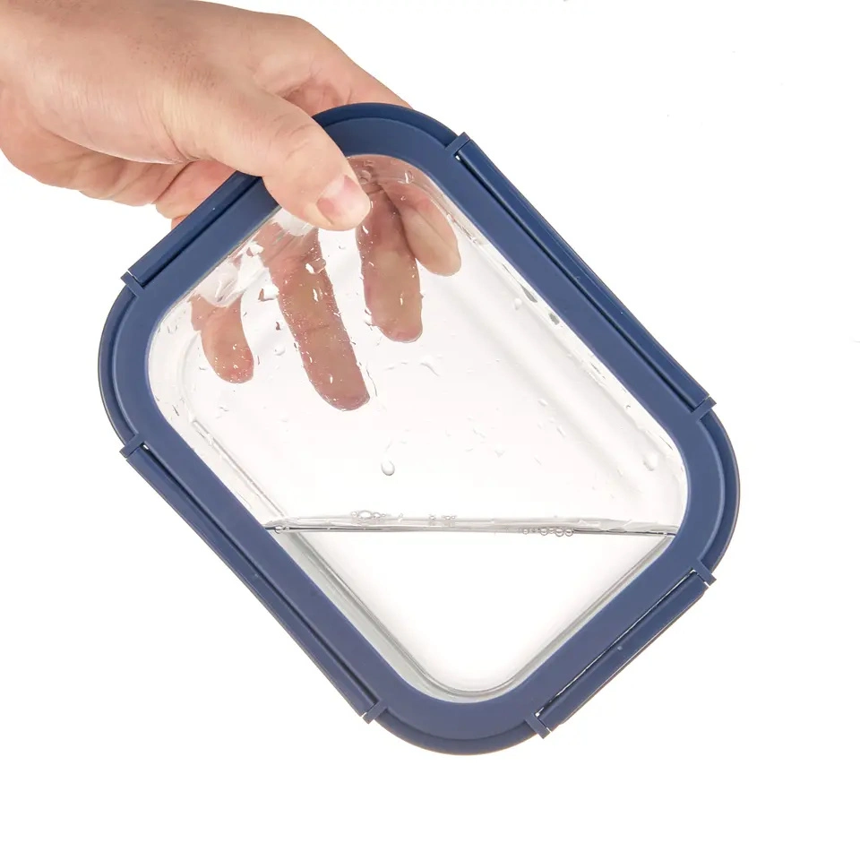 Luftdichte Lagerung Lebensmittelbehälter Tragbare Mikrowelle Bento Glas Lunch Box