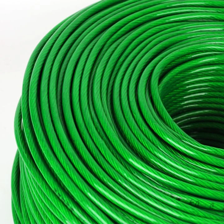 Green Coated Plastic Steel Wire Rope