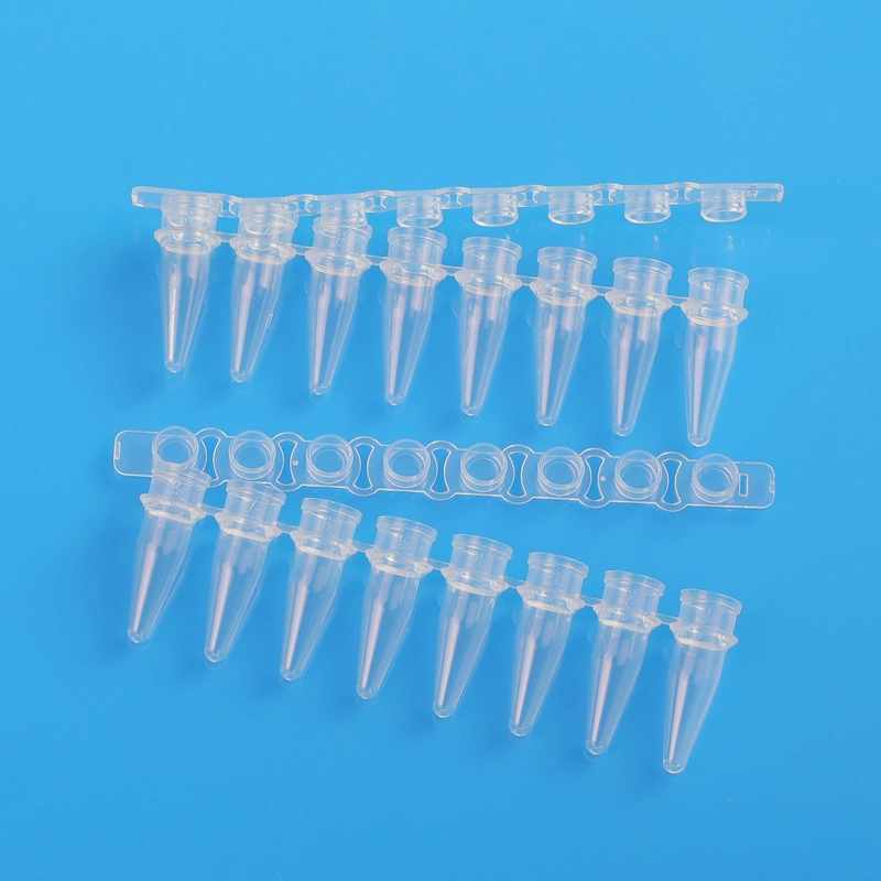 with CE Laboratory DNA/Rnase Optical Flat Cap 0.1ml 0.2ml 8PCS Strips PCR Tube