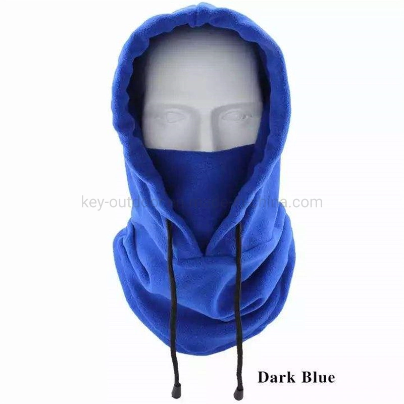 Winter Heavyweight Polar Fleece Covered Hat Neck Warmer Outdoor Sports Hooded Ski Face Cover Head Balaclava Mask