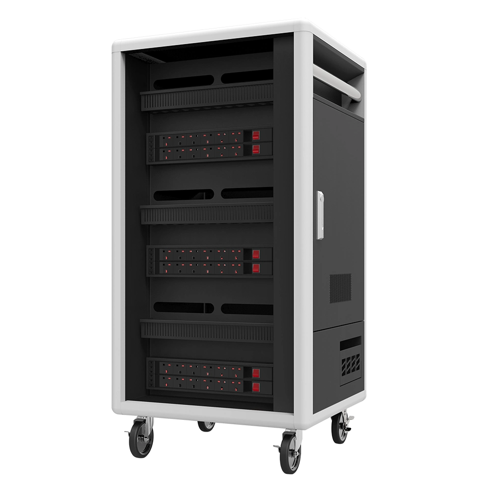 36way Intelligent Laptop Charging Cart Cabinet with Type-C Outlet and UV Ray Light