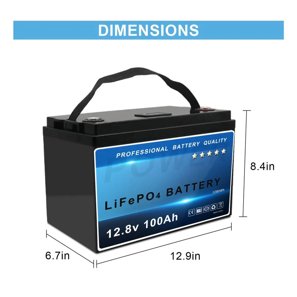 12V100ah batería de larga duración LiFePO4 para RV &amp; Remolque de viaje