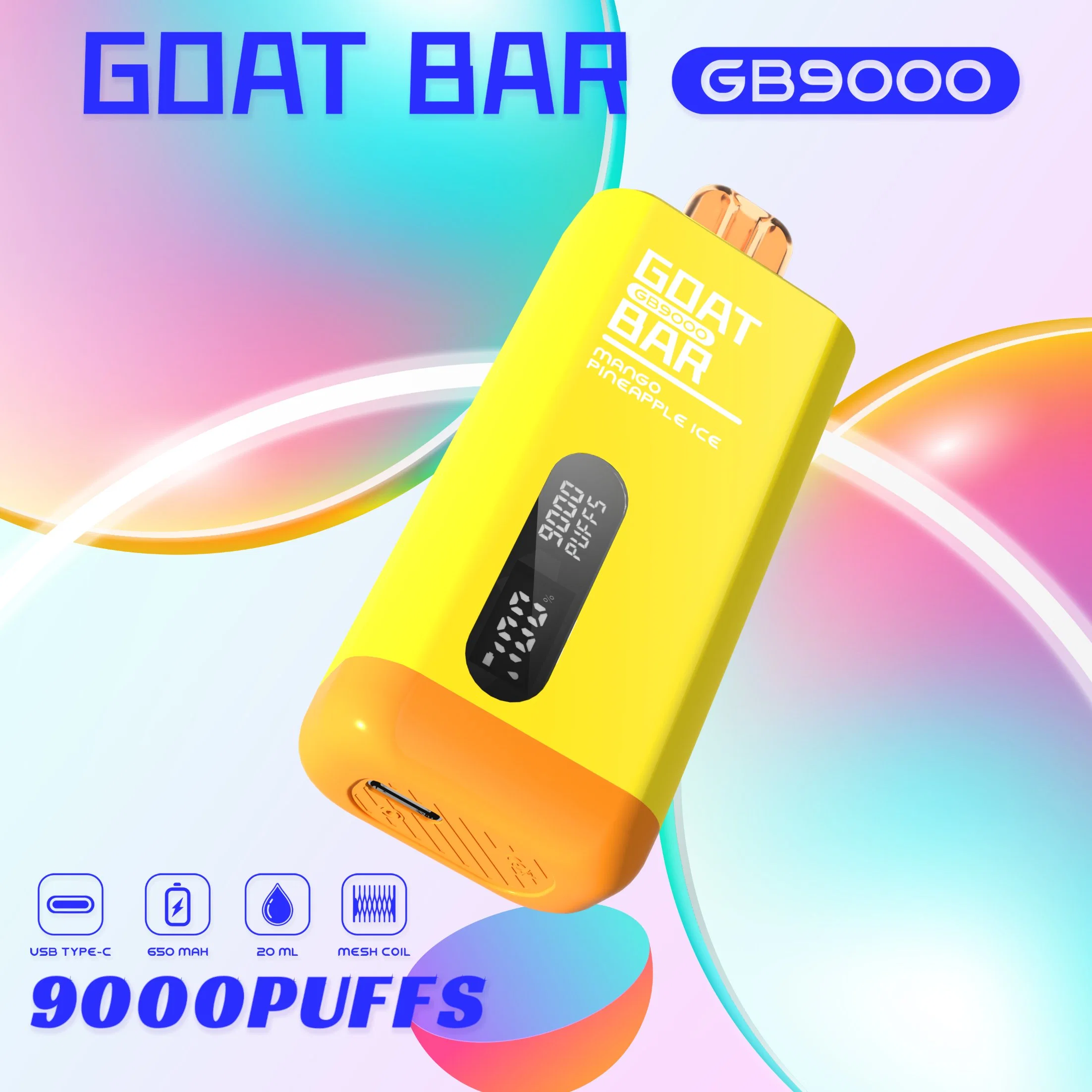 OEM Wholesale/Supplier Mesh Coil Type-C 500 mAh Rechargeable Screen Display 9000 Puffs vape