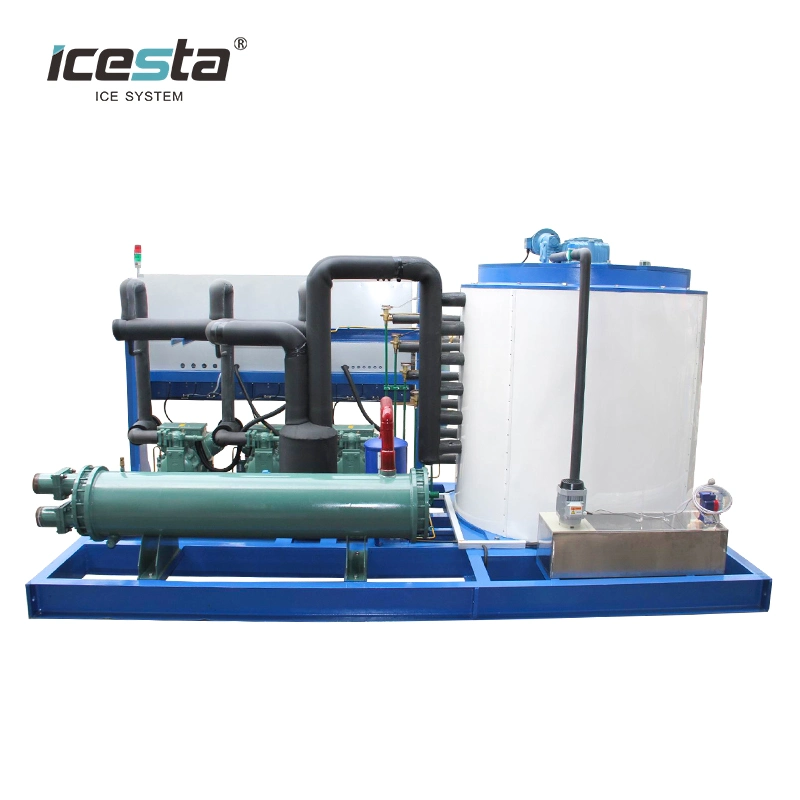 Vendas a quente 1t 5t 10t 20t 30 toneladas de refrigeração de amônia Sistema Industrial Ice Flake Machine para peixe