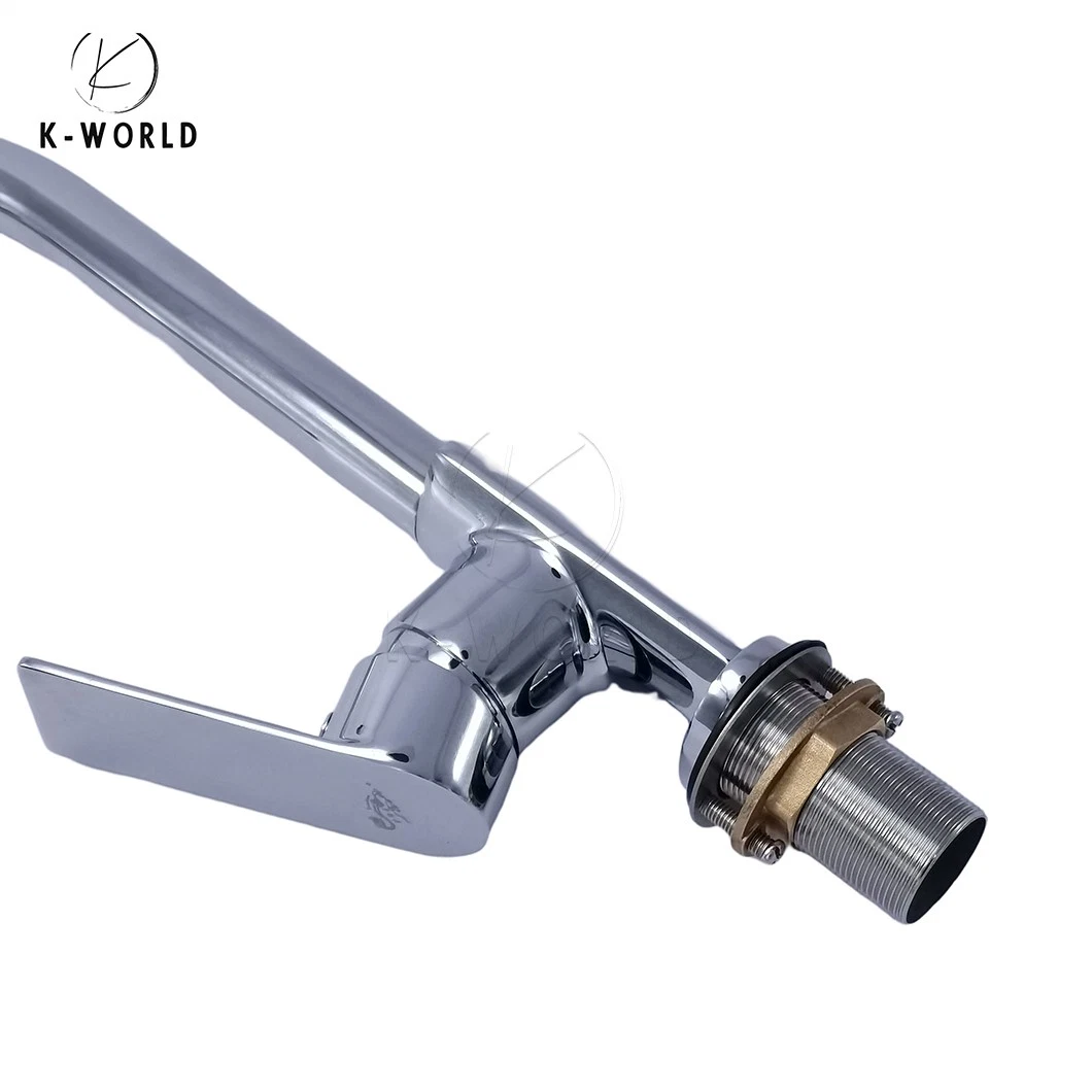 K-World Minimalism Chrome Kitchen Faucet Tap Manufacturers Wholesale/Supplier 5 Hole Kitchen Faucet China Safe and Reliable One Hole Wall Mounter Kitchen Faucet