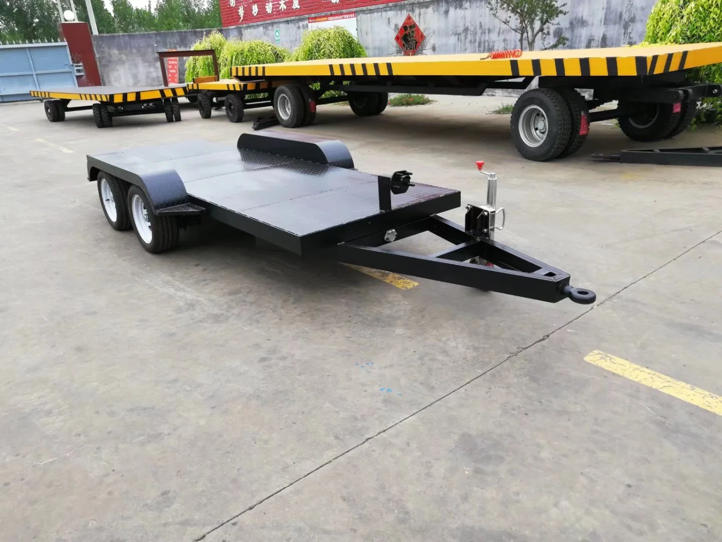 Muti-Functional Unpowered Heavy Flatbed Trailers Galvanized Flatbed Trailer Mobile Plant Trailer Flat Semi Trailer