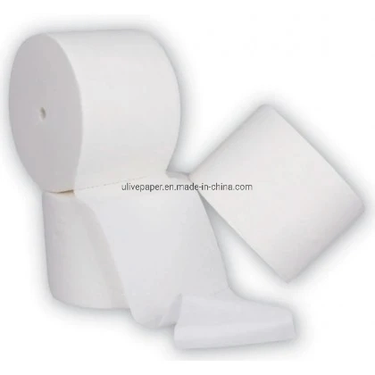 Rollo de papel higiénico Ulive Super Soft Coreless serie profesional compacto Rollos de papel de tocador de 2 capas de relieve premium