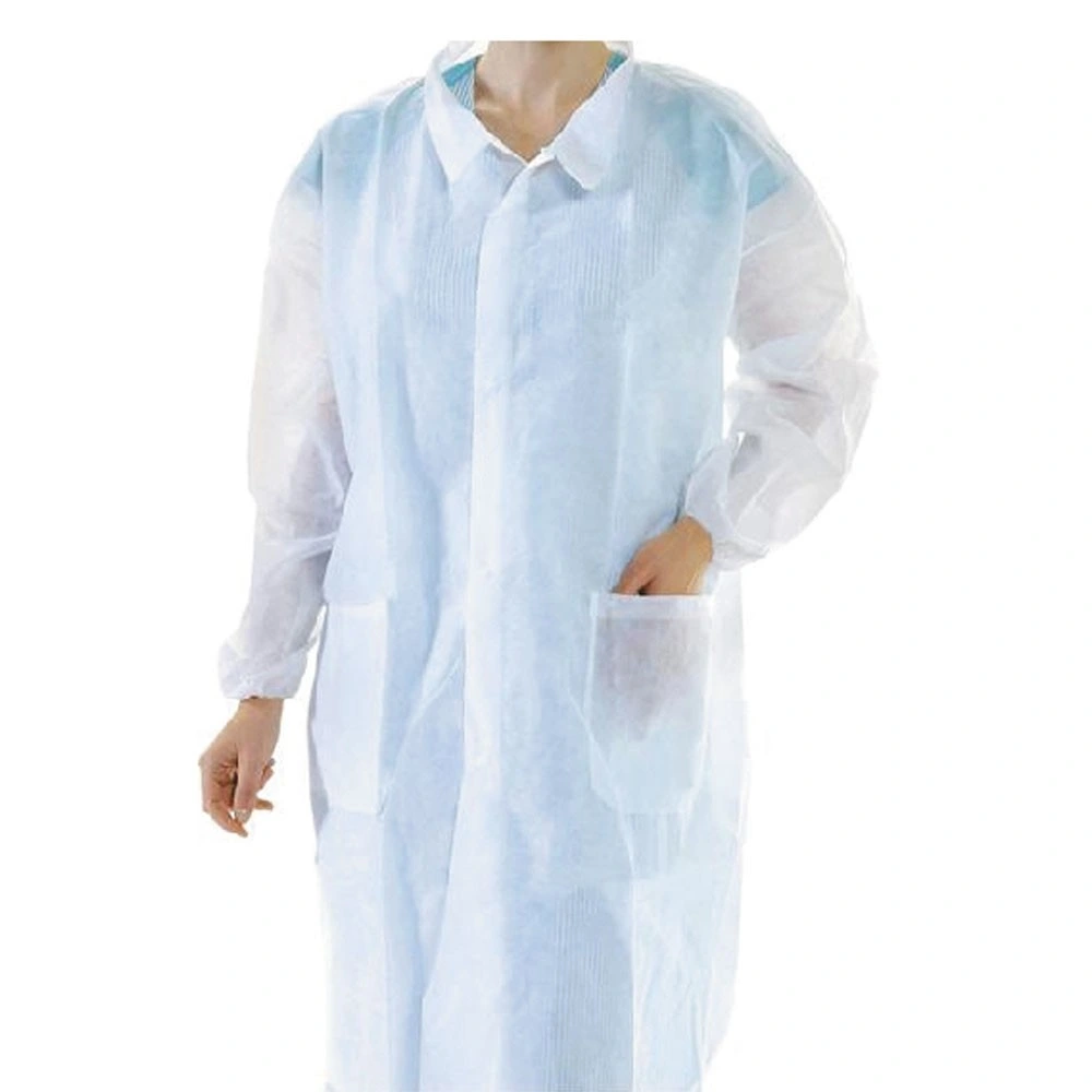Disposable Lab Coat Non Woven Laboratory Coats Non Sterile AAMI Level 2 SMS Protective Apparel