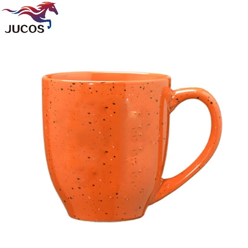 Comercio al por mayor 16oz Bistro de cerámica taza de café moteado o de color liso mate esmalte color personalizado y diseños para la promoción o regalo souvenirs artesanales