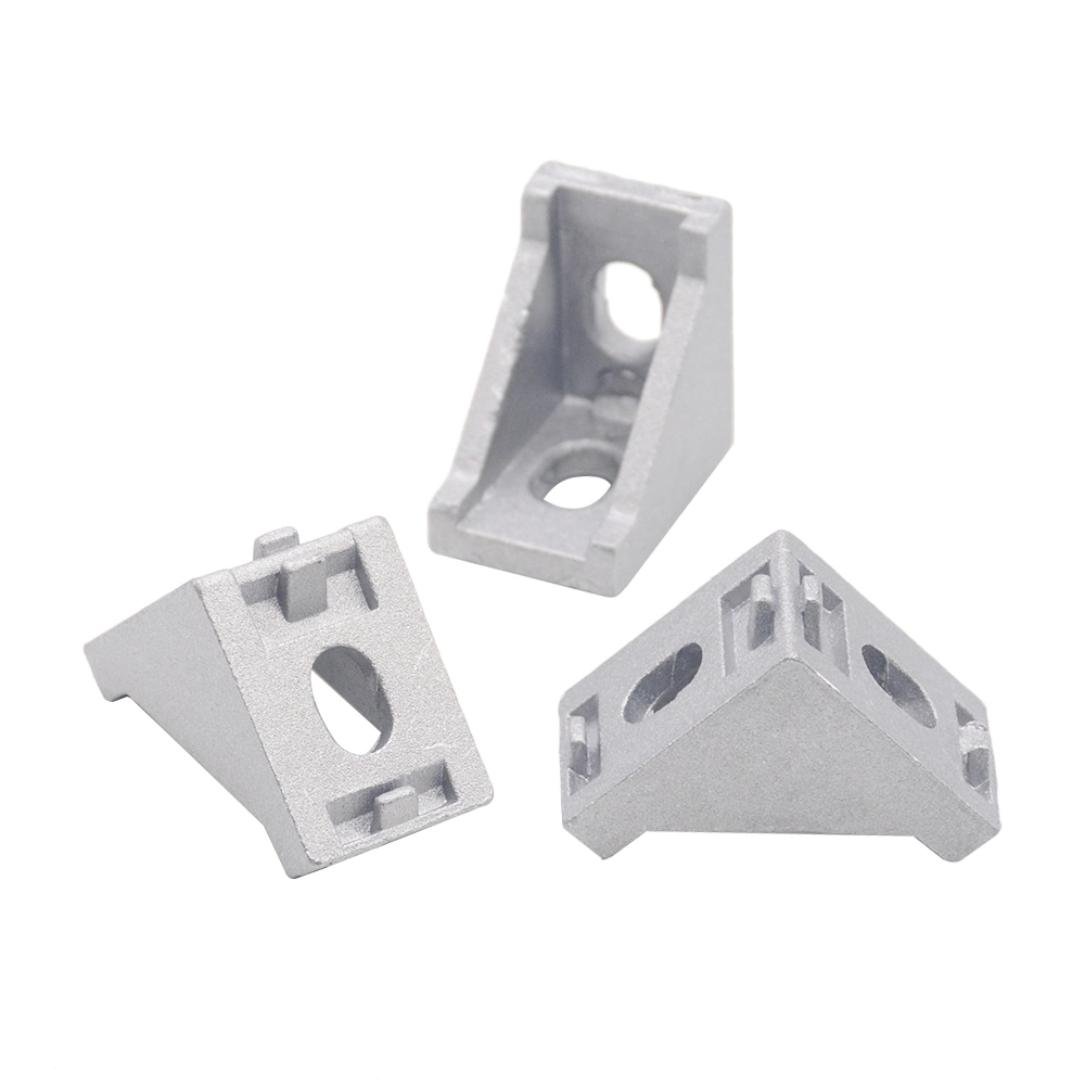 Custom Aluminum Profile Shape Aluminum Metal Die Cast Angle Connector Slot Bracket 40X40