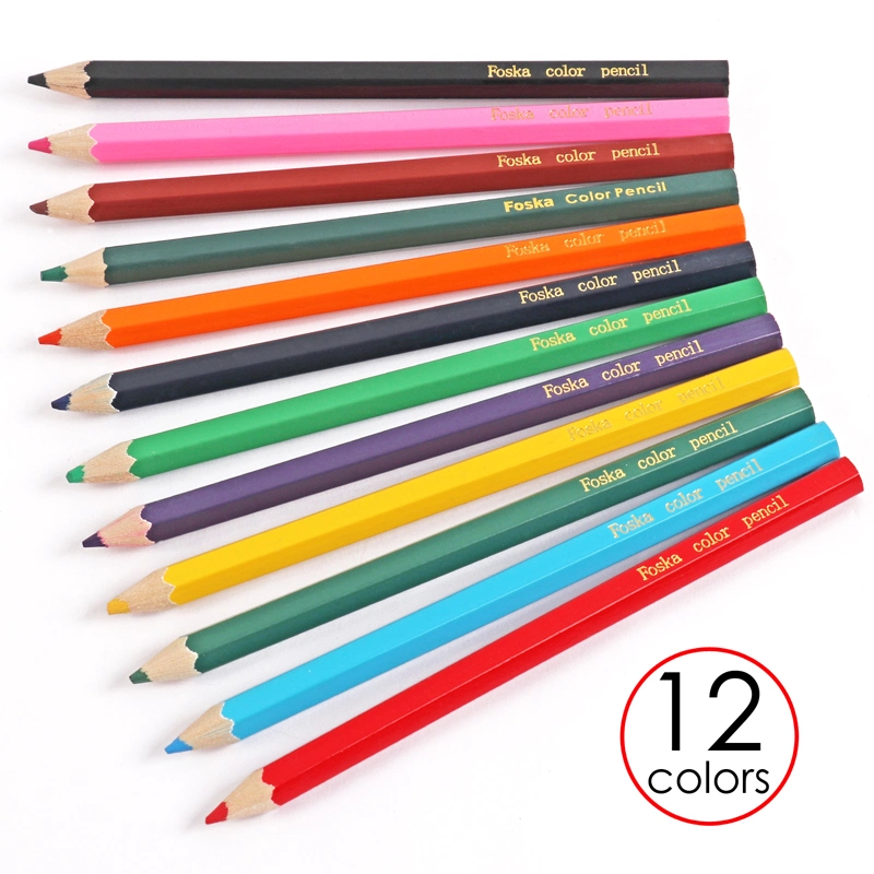 7.0'' 12 Colors Jumbo Wooden Hexagonal Color Pencil.