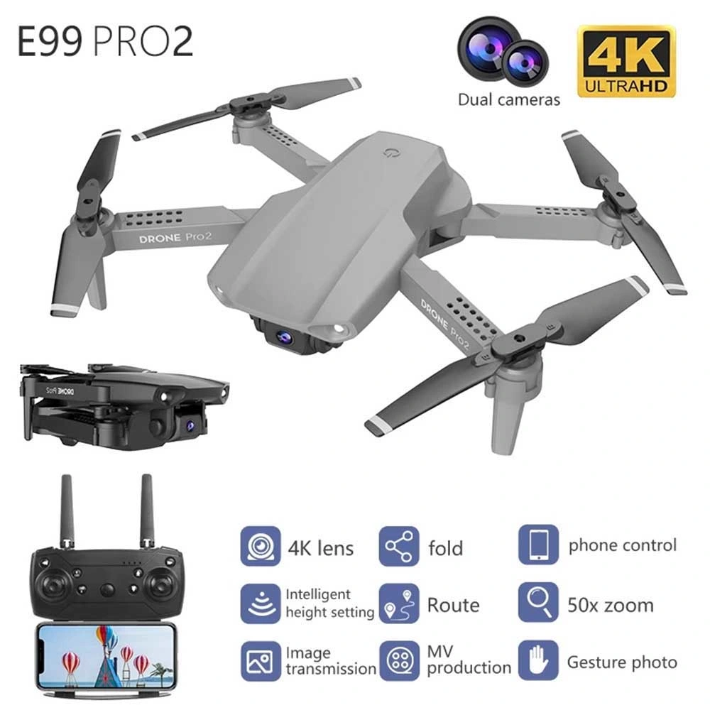 E99 PRO2 4K Dual-Kamera WiFi FPV Luftfotografie Mini Faltbare Drohne