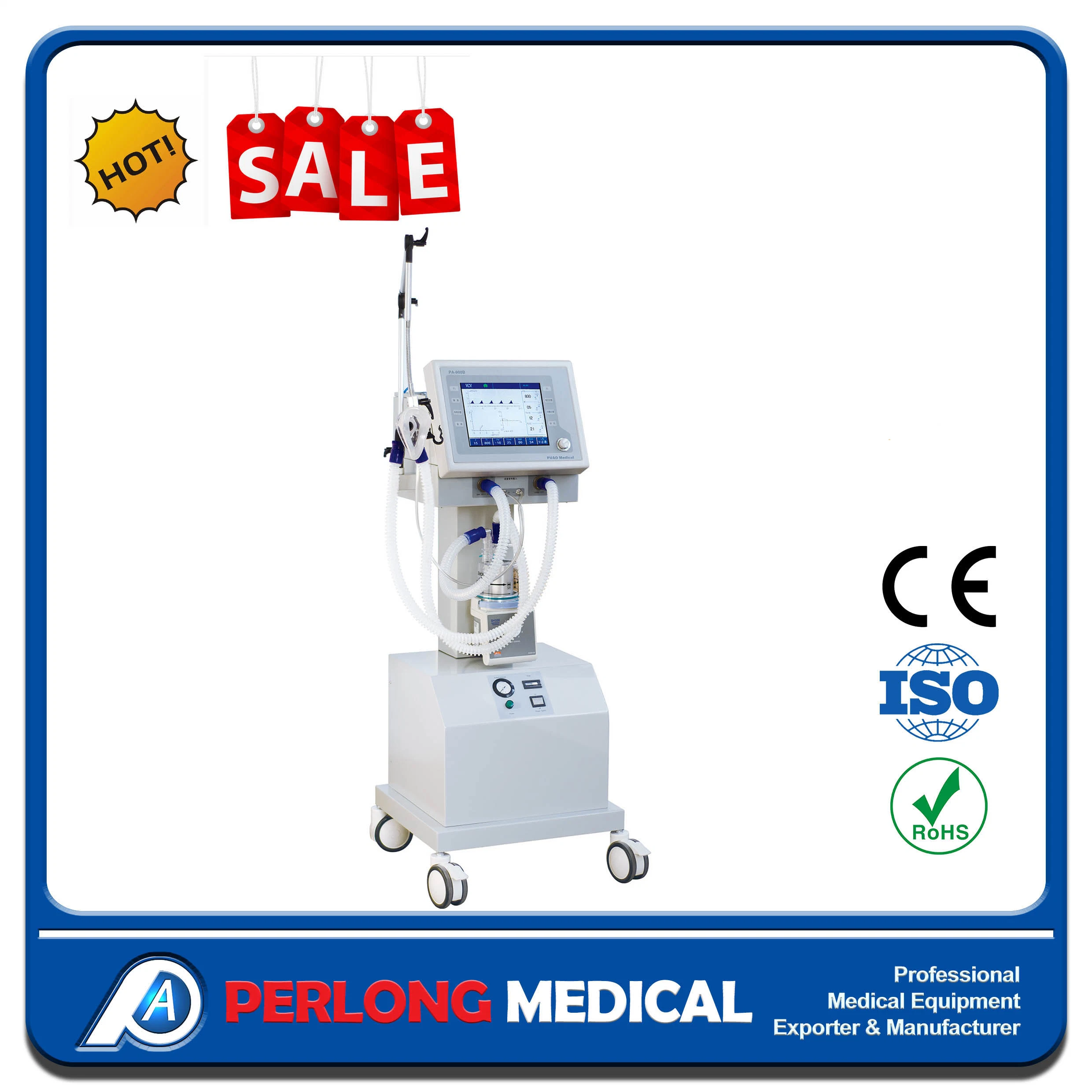 PA-900b Medical Equipment Hospital Equipment Ventilator with Air Compressor