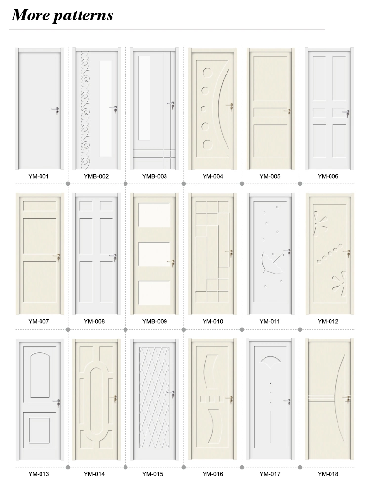 New Material Plastic Wood Composite Solid Fire Door (YM-076)