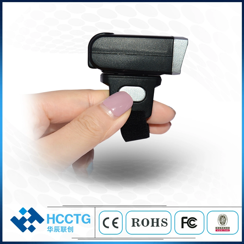 Finger Ring Bluetooth Qr Industrial Barcode Scanner 1d 2D Handfree Android Code Reader HS-S03