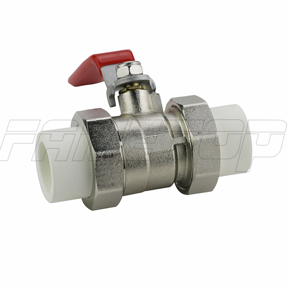 German Quality PPR Double Union Ball Valve for Hot Water and Heating