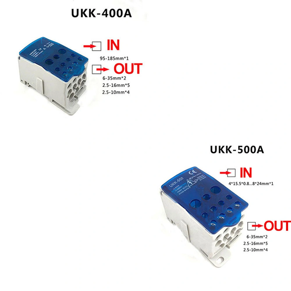 Boîtier de distribution sur Rail DIN Block One dans de multiples hors Ukk 250A de l'alimentation du connecteur de fil électrique universel pour la boîte de jonction bloc terminal