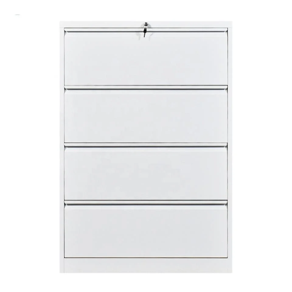 Kd Structure Steel Filing Cabinet 4 Lateral Drawer Metal File Storage Ant-Tilting Design Office Furniture