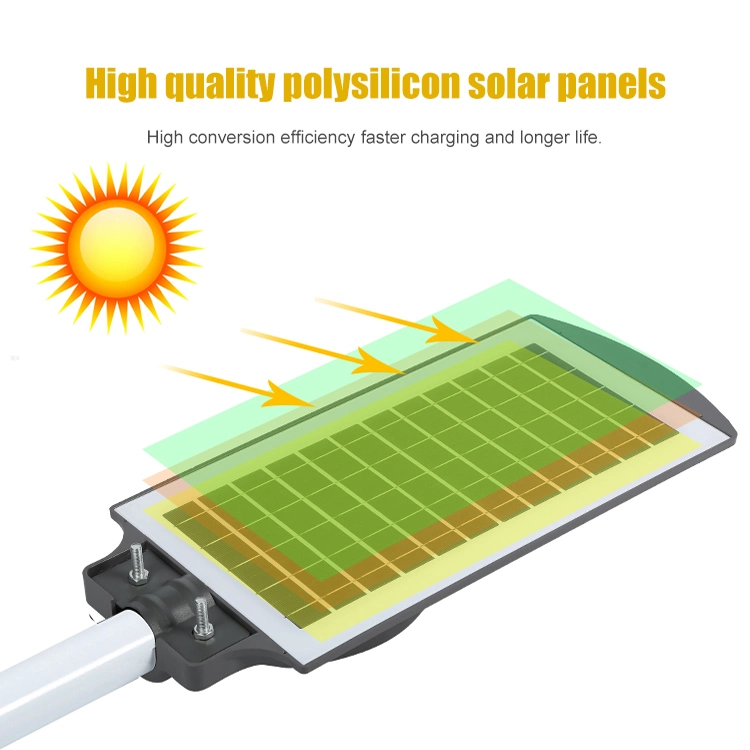 Al aire libre de alta calidad resistente al agua IP65 20W 40W LED 60W integrado todos en una calle la luz solar