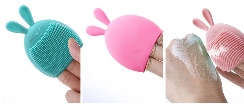 Silicone Rabbit Soft Hair Face Massage Cleanser Brush for Baby Adult Bath Beauty Only