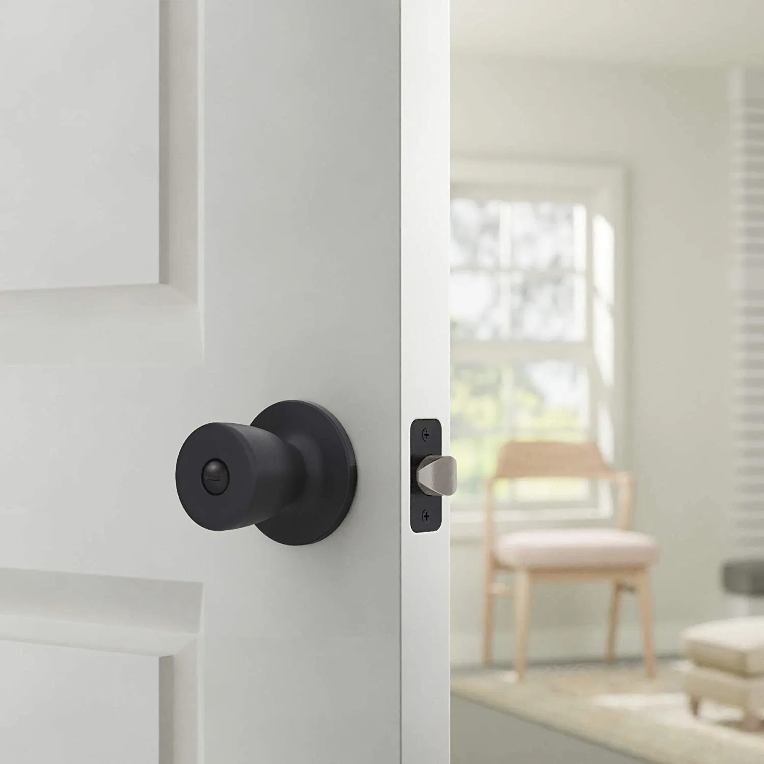 Matte Black Classic Entry Door Knob for Exterior Doors