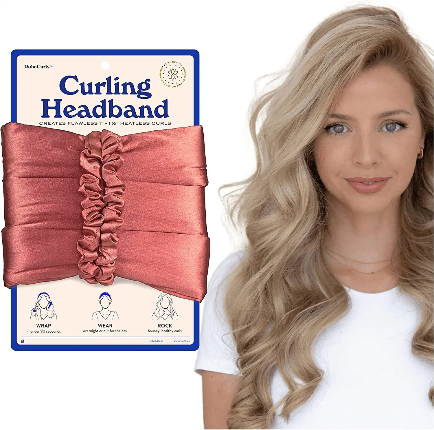 Hair Accessories Original Heatless Curling Rod Satin Headband for Women
