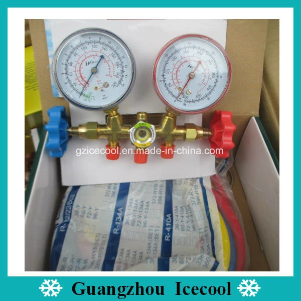 Manómetro de presión de refrigerante de alta y baja presión del colector de manómetro de dos pruebas CT-536G R22, R134A, R404A