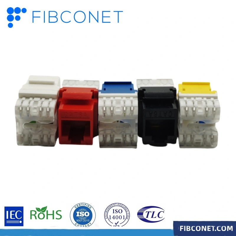 FTTH CAT6 RJ45 Keystone Jack 180 Degree UTP Modular Jack with ABS/PC Material