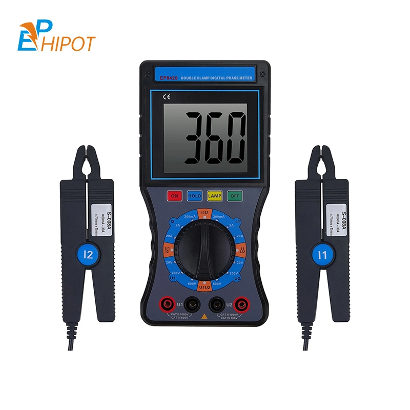 China Portable Dual Clamp Digital Phase Meter Ep8420