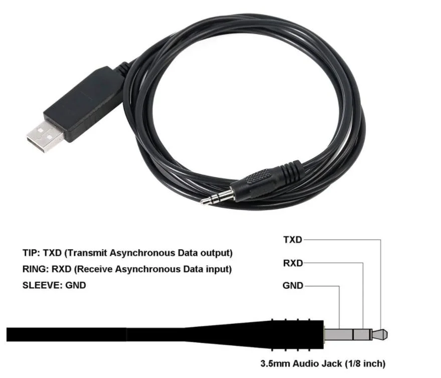 Ftdi USB Ttl to 3.5mm Stereo Audio Jack 3.3V Adapter Cable