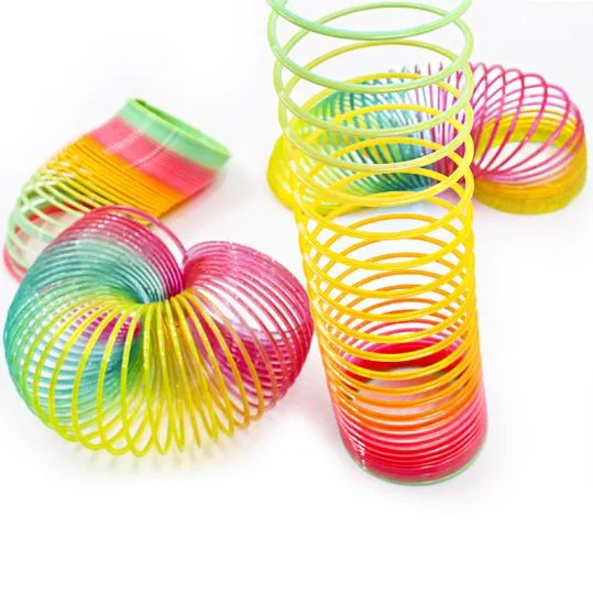 Los niños baratos regalos para niños Fidget clásico juguete de novedad de plástico de gran tamaño pequeño/MUELLE MÁGICO Arco Iris de juguete de Resorte Toy