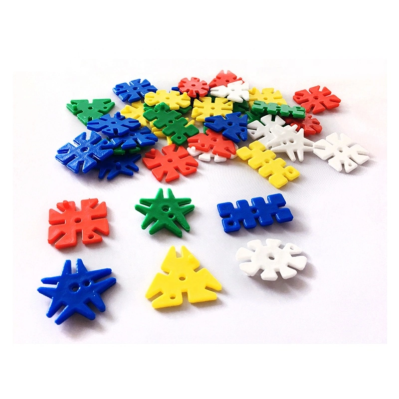 Bloques educativos de copos de nieve de juguete en 5 formas; juguetes de conexión de plástico; bloques de construcción de plástico para niños de juguete de matemáticas