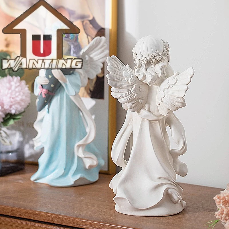 Nordic Style Polyresin Angel Vase Handcrafts Desktop Cute Decoration Flower Plant Container