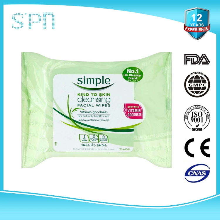 Special Nonwovens Flushable Non-Irritant Makeup Remover Cleaning Disinfect Soft Wet Wipe with SGS Certification