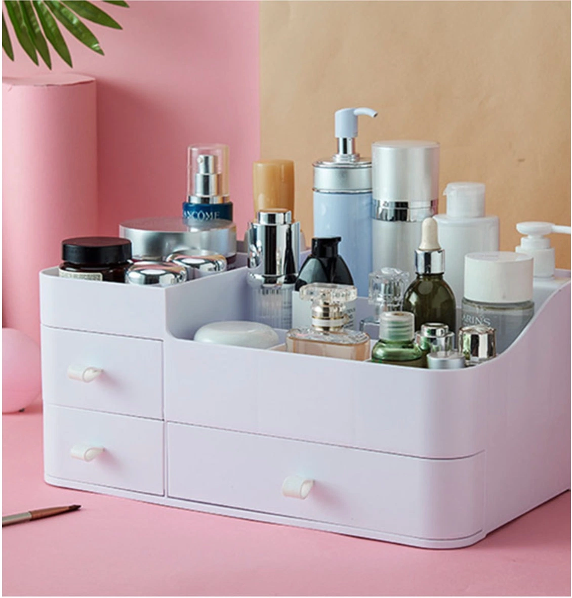 Personnalisation de l'organisateur de maquillage des tiroirs de rangement salle de bains cosmétiques boîte Organisateur de comptoir