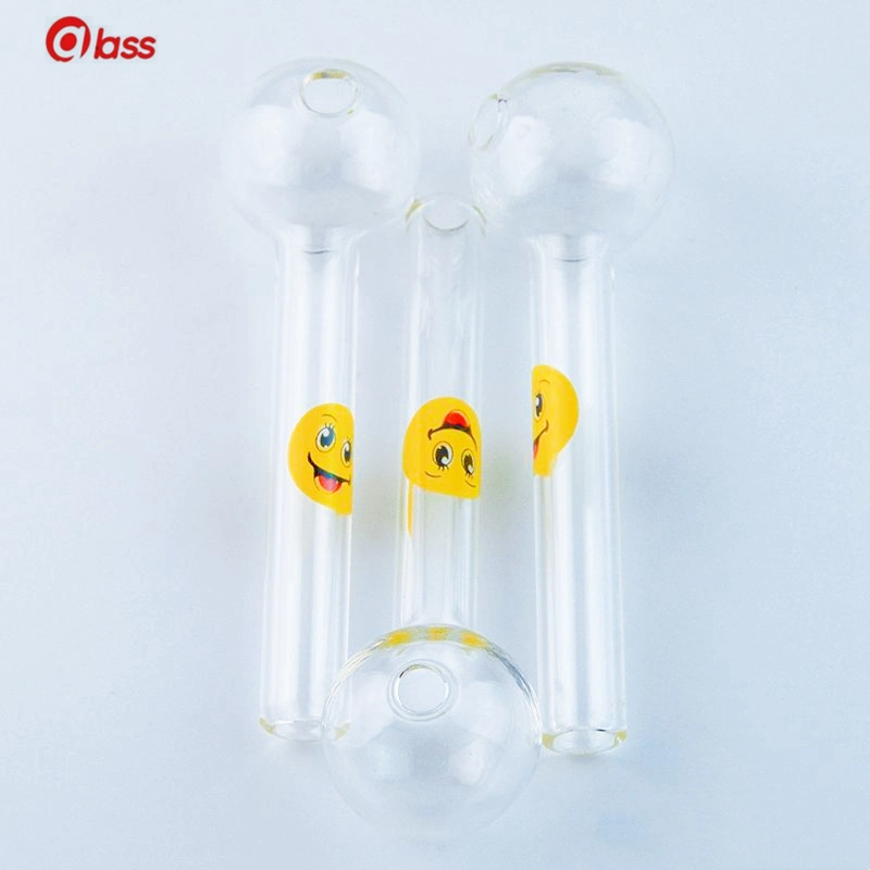 Hot Sale Smile Logo Glass Oil Burner Pipes Pyrex Oil Burner Glass Spoon Pipes Hand Pipe Tobacco Pipes for Smoking Accessories Sweet Puff