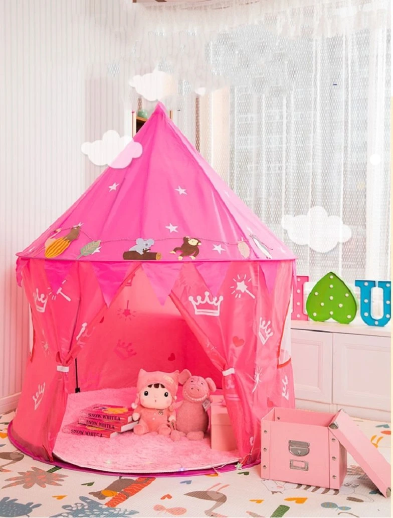 Kiddie Princess Crown Tent Collapsible Children Tent Pop up Round Game Room Esg16358