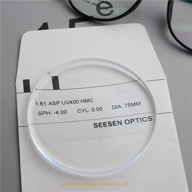 1.61 Eyeglass Lenses Aspheric UV400 Hmc Eyeglass Lenses Prices Ar Coating Optical Lens