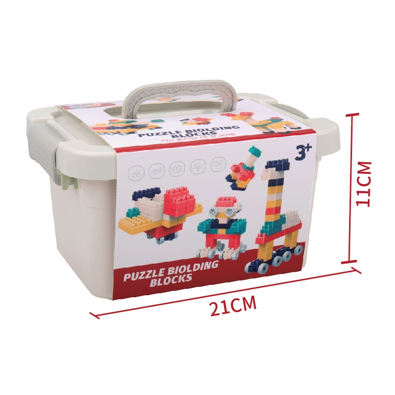 Conjunto de brincadeira de construção DIY para bebé com ilumine a haste Bloco de construção de partículas grandes de plástico 58PCS para crianças