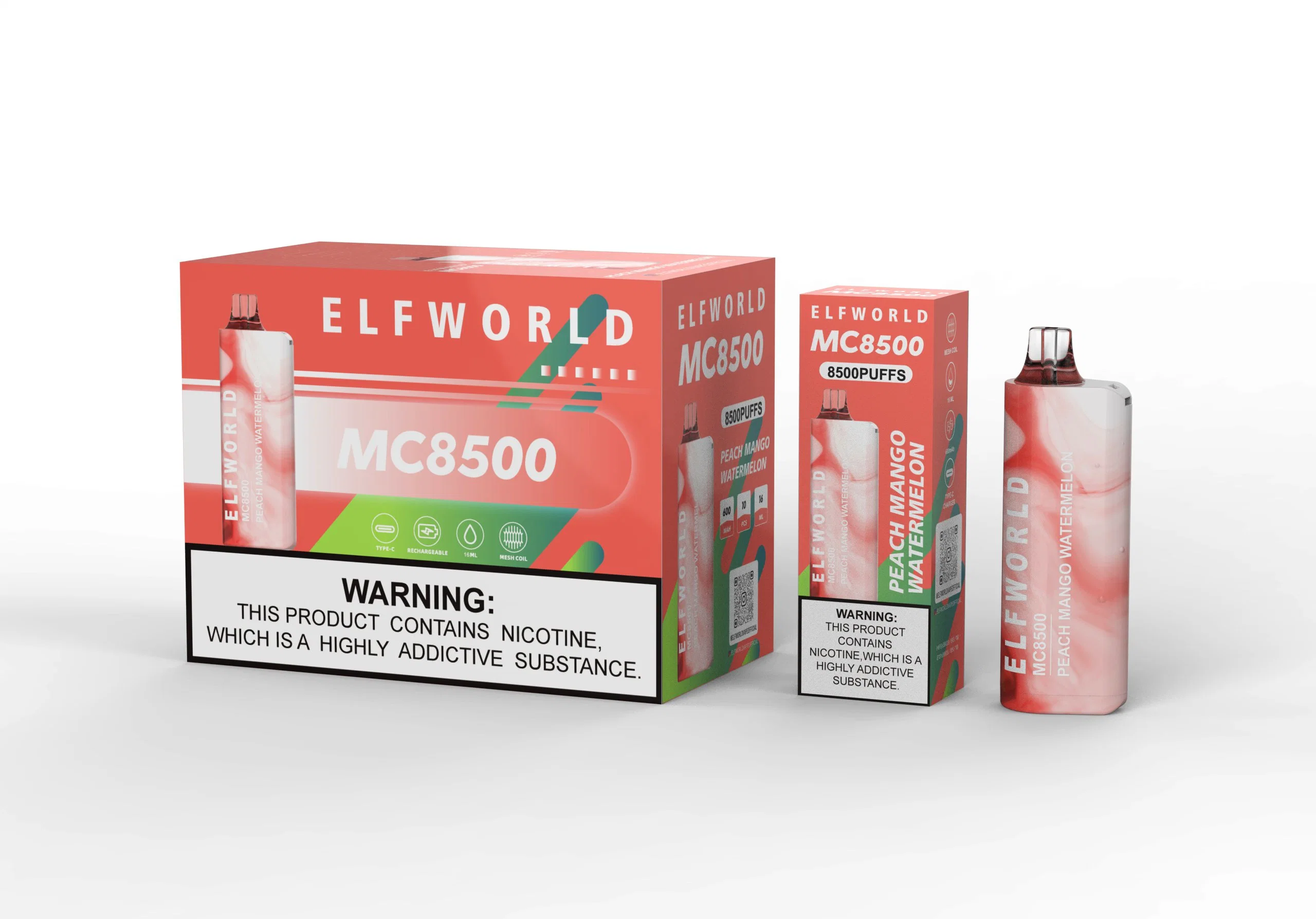 Wholesale/Supplier Original Brand Elfworld Mc 8500 Puffs Disposable/Chargeable Vape Pen
