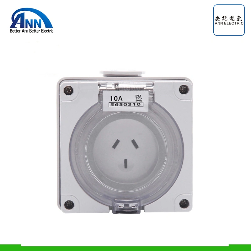 56s0313as S0315as S0310as 13A 250V Waterproof 3 Flat Pin Single Phase Industrial Power Sockets