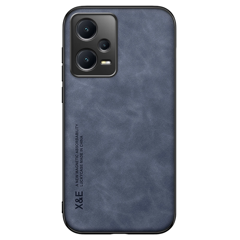 Funda magnética resistente a los arañazos y amigable con la piel para Xiaomi Redmi Note 12 PRO 5G con lámina de metal incorporada - Azul