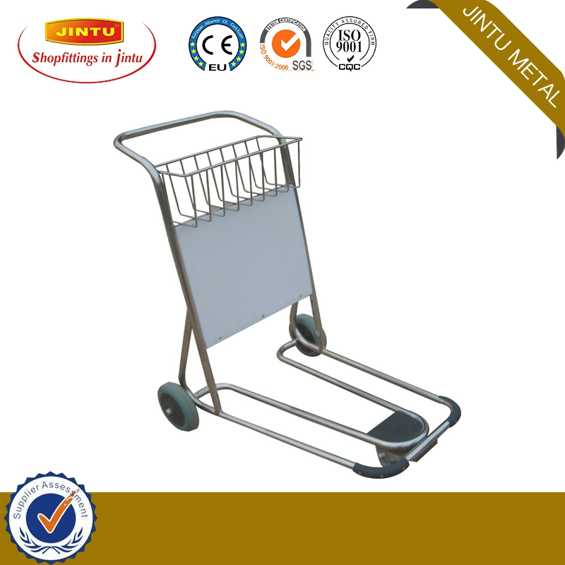 3 Wheels Airport Hand Carts Braked Stainless Steel Airport Trolley