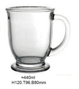 440ml 15.2oz Grande tasse en verre à grande capacité Gobelet à grande ouverture Mug à lait avec poignée Verres à boire