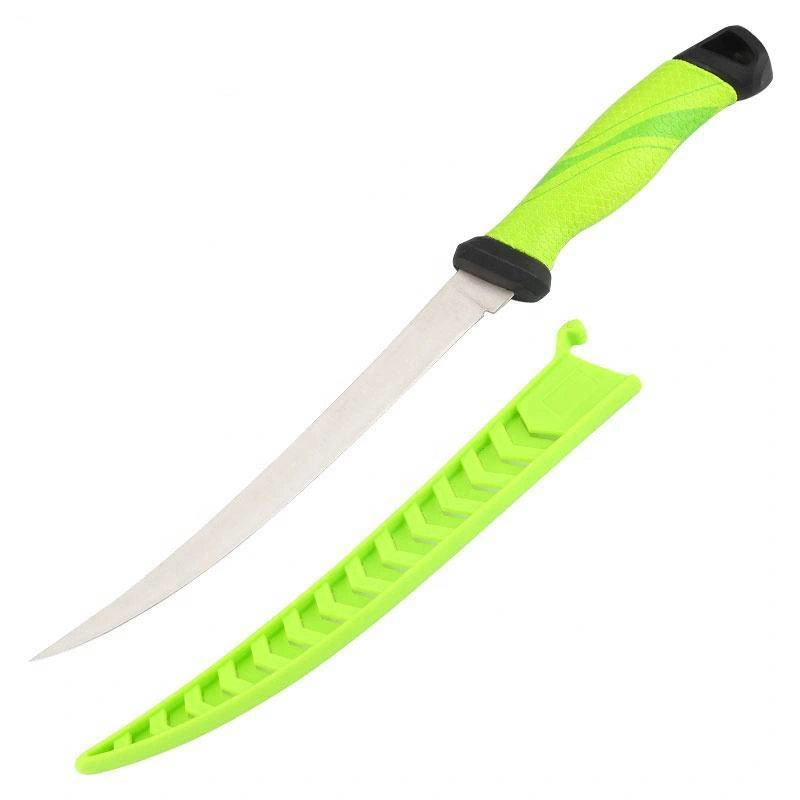 Topwin 9 pulgadas afilado cuchillo de filete de pescado de acero inoxidable Golf Cuchillo de pesca de cuero