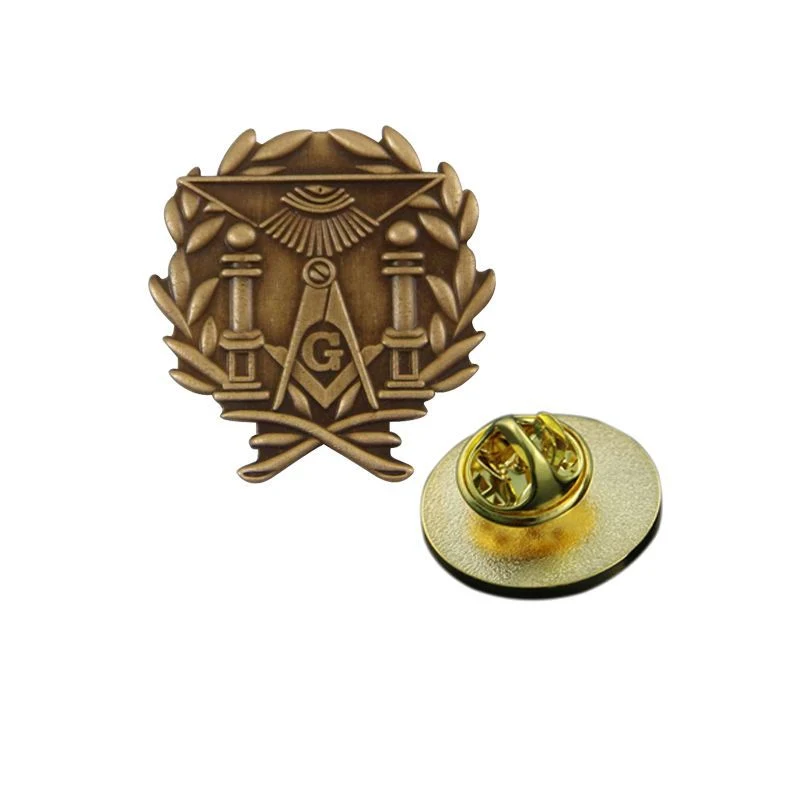 Factory Custom Made Gold Plated Zinc Alloy Souvenir Badge Manufacturer Customized Antique Brass Emblem Bespoke All Different Shape Designed Metal Lapel Pin